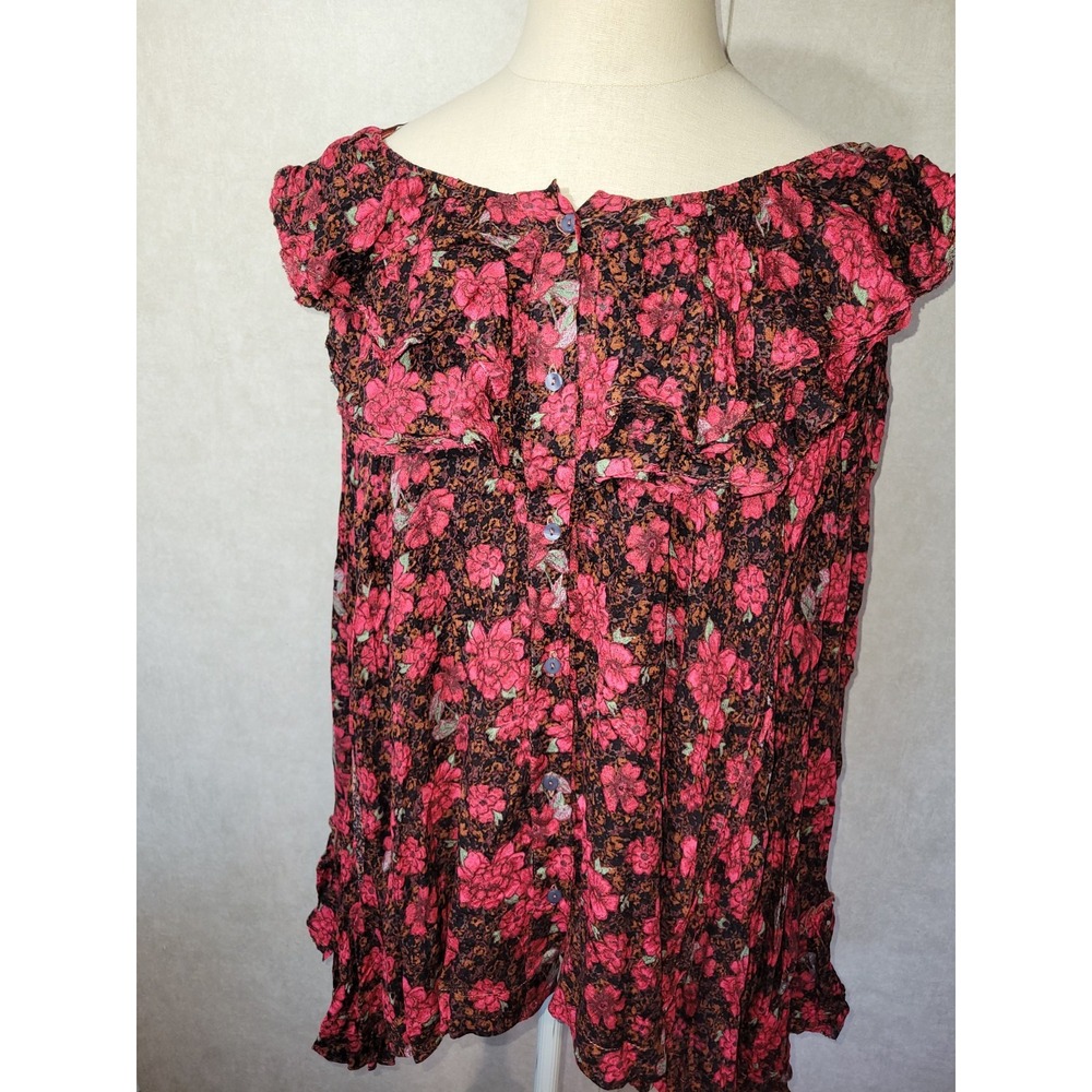 NWT Free People Loretta Floral Print Tunic Size Small Brown Motif Rare Coloring - Picture 8 of 16
